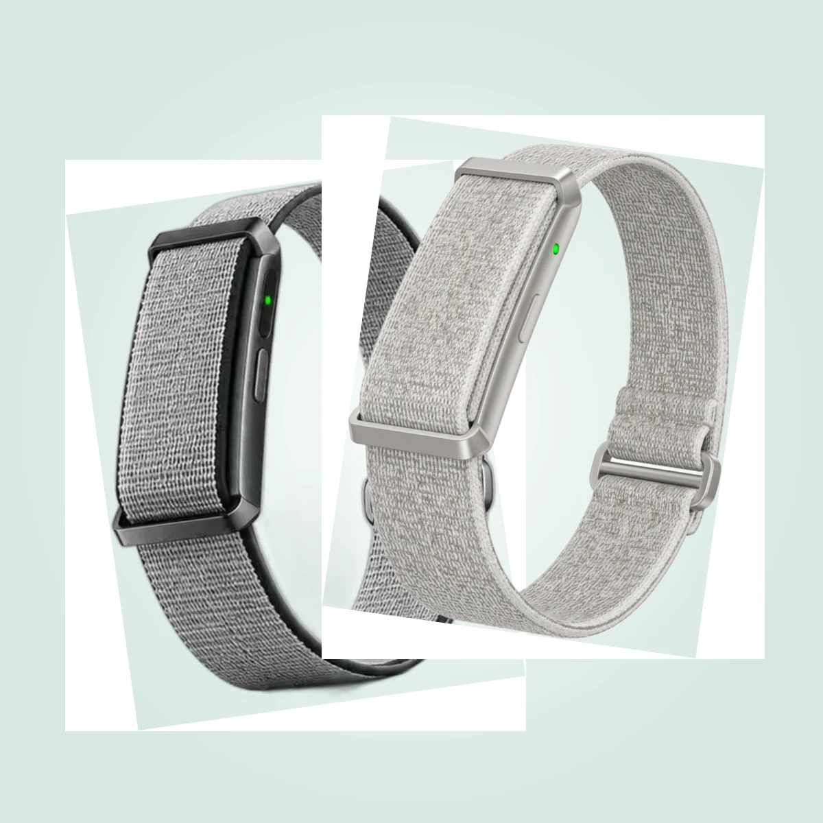 Silver and graphite Vybe Bands representing one connected health intelligence system